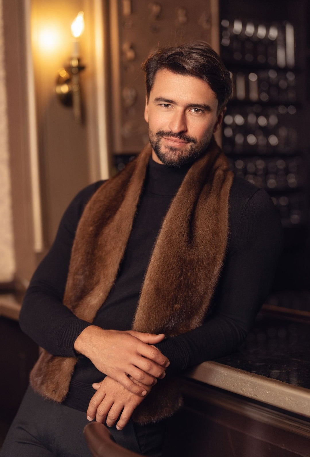 men fur shawl