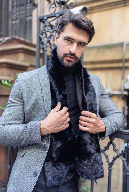Mink Fur Scarf in Black