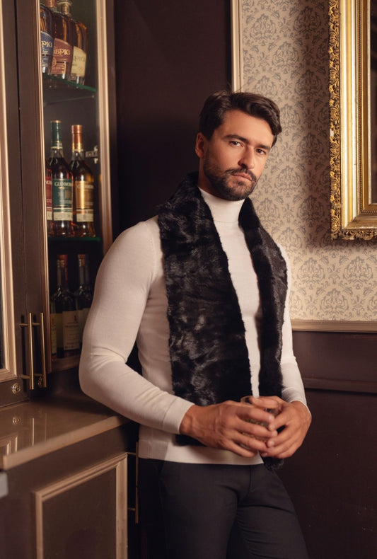 Mink Fur Scarf in Black